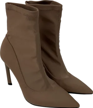 ZARA Brown Stiletto Sock Boots UK 4 EU 37 👠