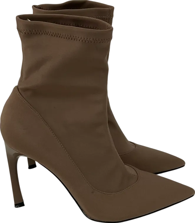 ZARA Brown Stiletto Sock Boots UK 4 EU 37 👠