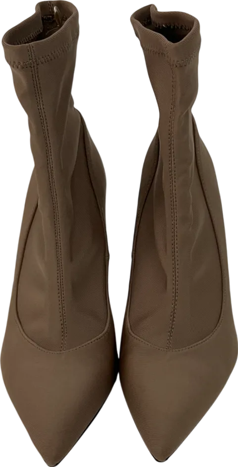 ZARA Brown Stiletto Sock Boots UK 4 EU 37 👠